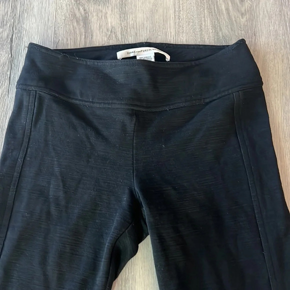 🏁 Diane Von Furstenberg black straight leg cropped trousers  size 0 - Picture 6 of 11